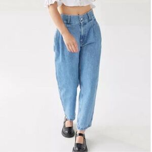 NWT Edwin Anthropology Isla Jeans Crush Size 31 Ankle Length Pleated High Waist